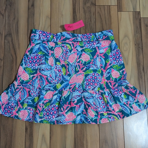 NWT! Lilly Pulitzer Debbie Skirt Maldives Green Turtle Wave Size 14 - Picture 4 of 14